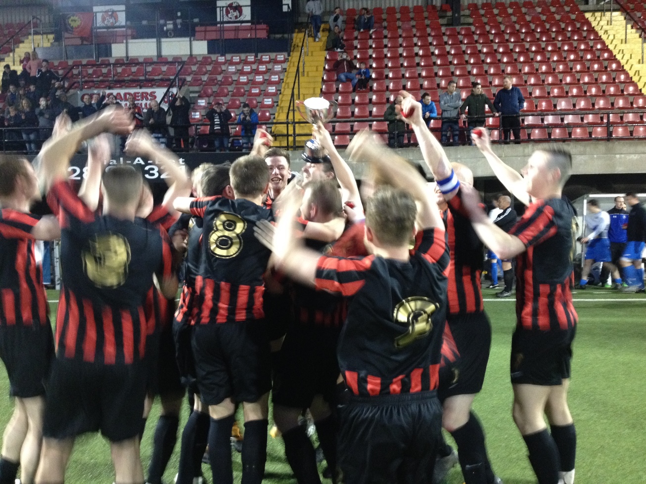Final whistle celebrations <p>Suffolk FC 11's 3 - 1 Aquinas 11's</p>